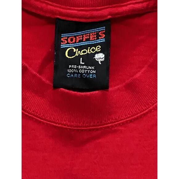 WESTOVER AFB Air Force Base Vintage Soffees Choice Red Gold T-Shirt Men's L USA - Picture 4 of 5